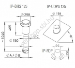 IP-DHS 125 tip. Tetőátvezetés HELIOS IsoPipe szigetelt csőrendszerhez